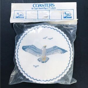 Vintage Cape Shore Round Cellulose & Wax Eagle Coasters Coastal Cowgirl